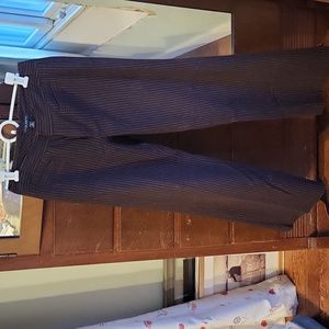 Wool trousers. Chocolate brown with light pinstripe. Banana Republic. Size 0.